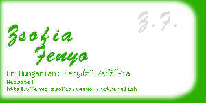 zsofia fenyo business card